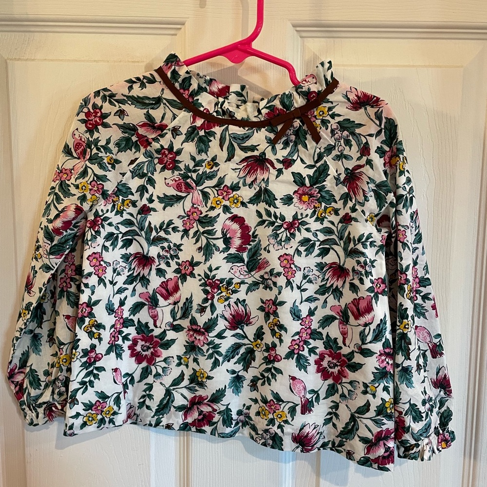 Janie and Jack floral top with long sleeves - worn once - 3T